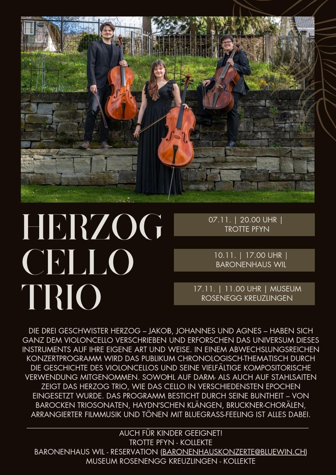 Flyer Herzog Cello Trio 2024